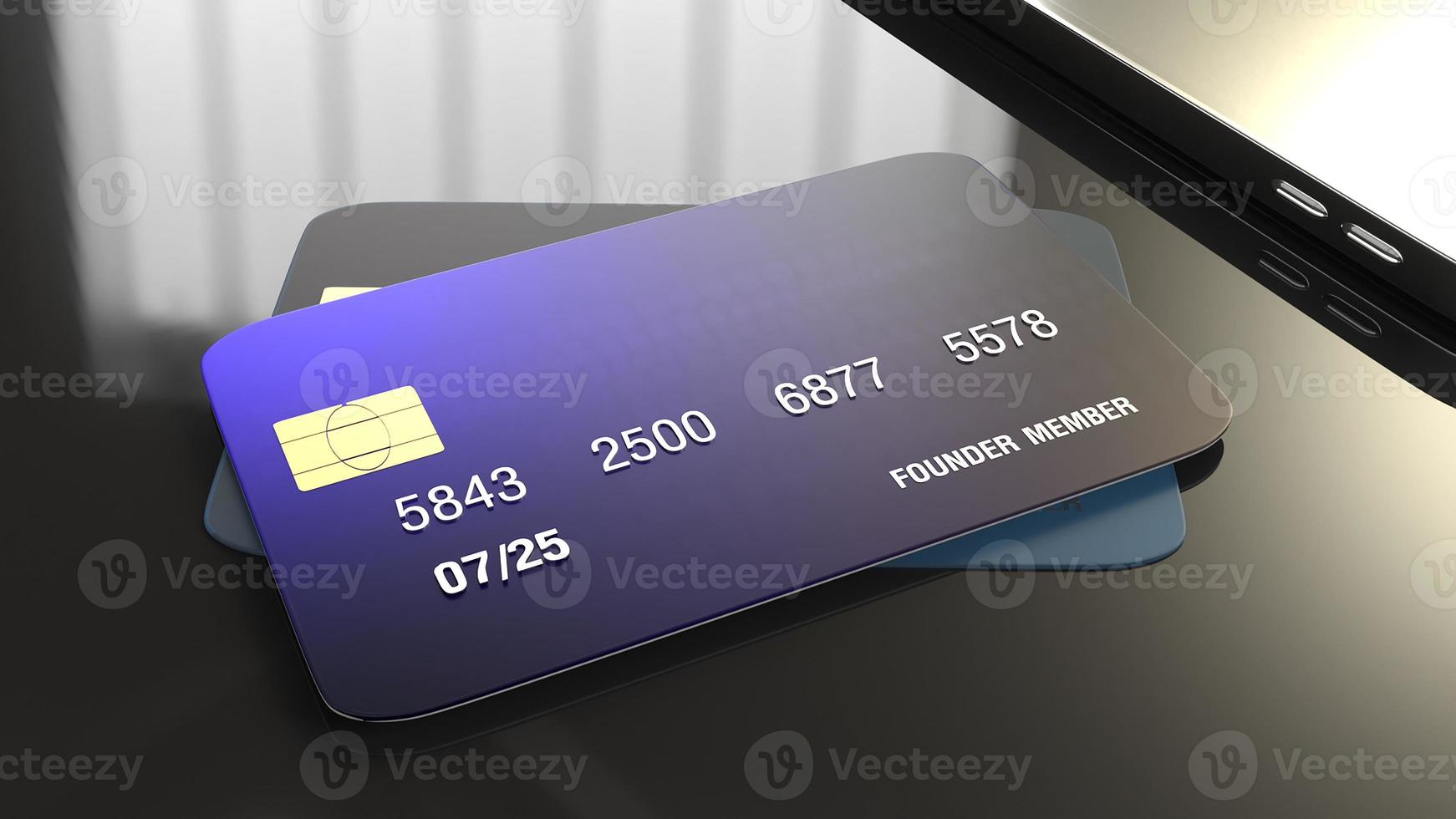 credit card 3d rendering for business concept. photo