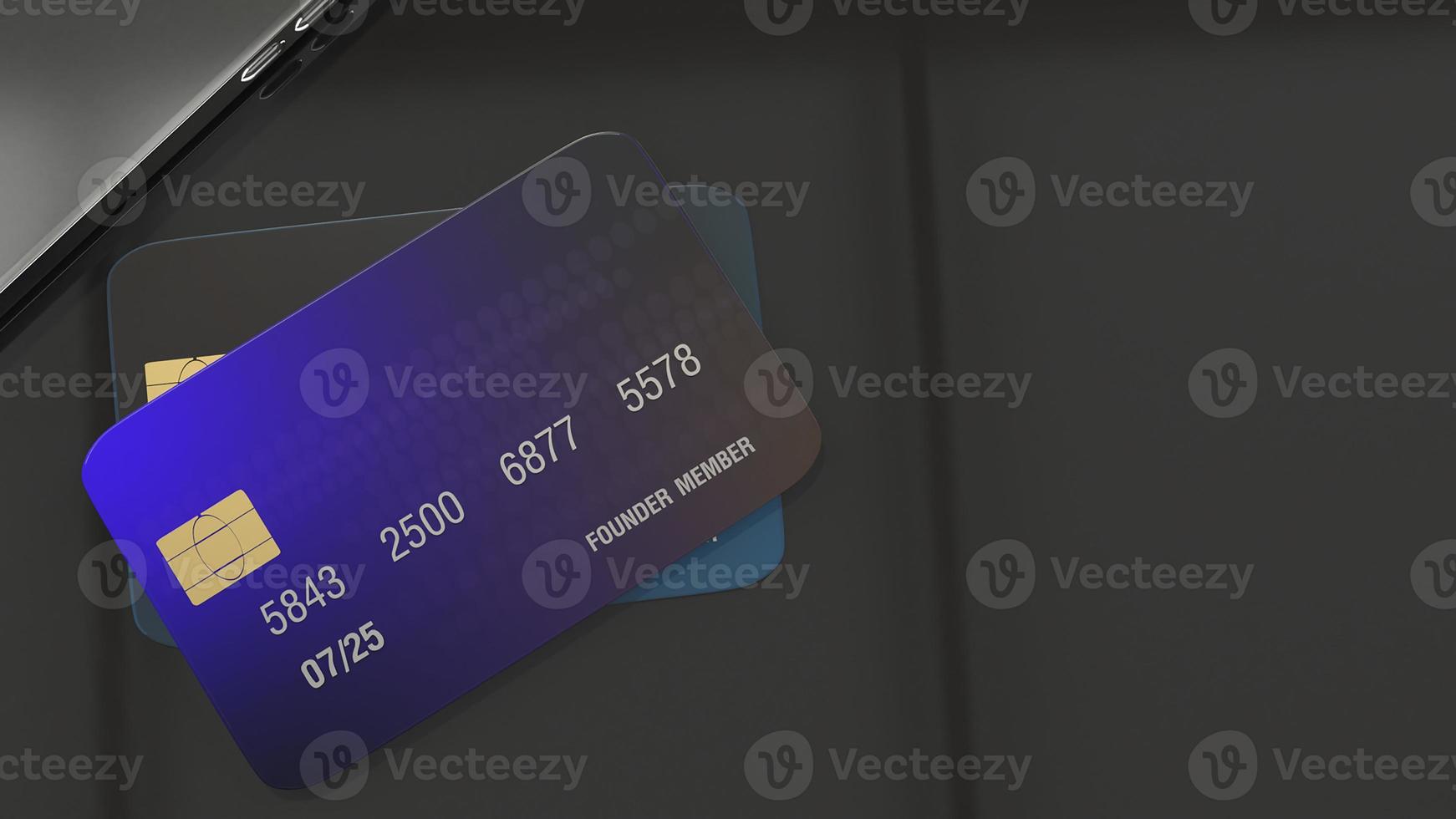 credit card 3d rendering for business concept. photo
