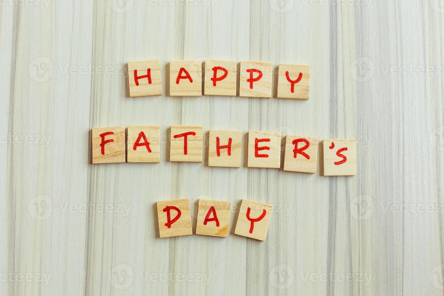 alphabet on small plate on wood table for Father  day image. photo