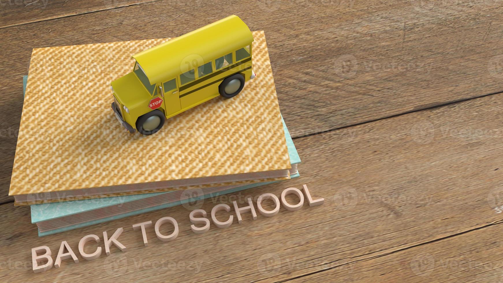 school bus 3d rendering for back to school content. photo