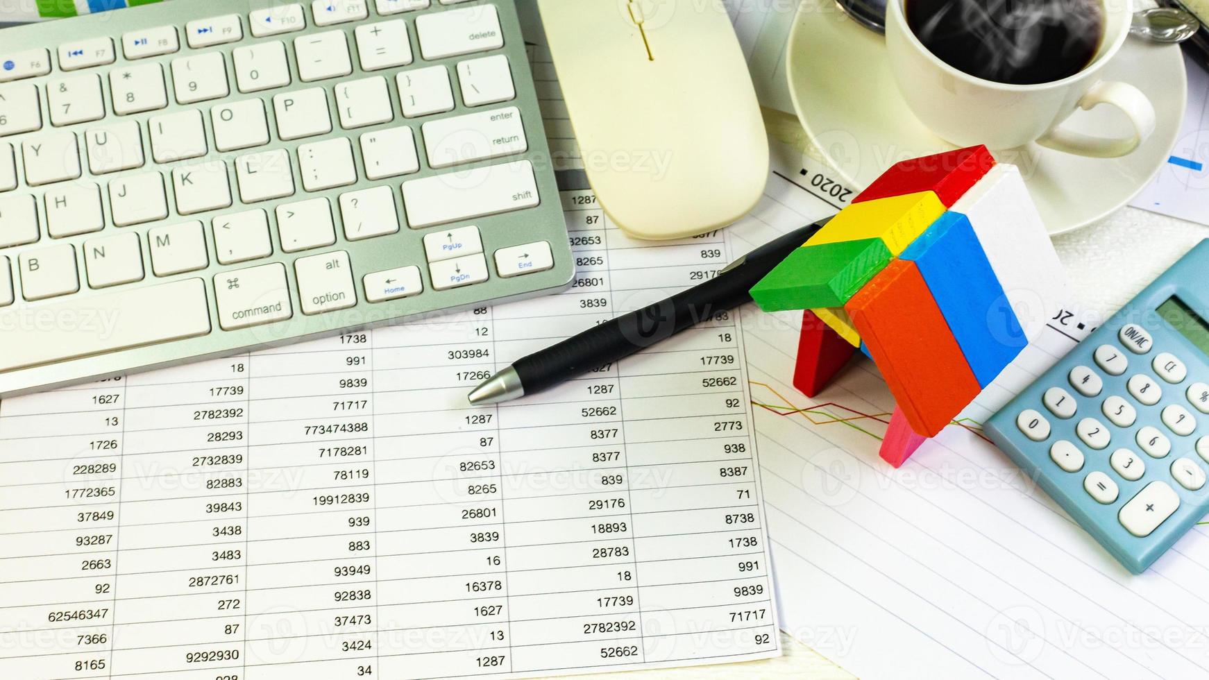 A Home toy on business work table close up image. photo