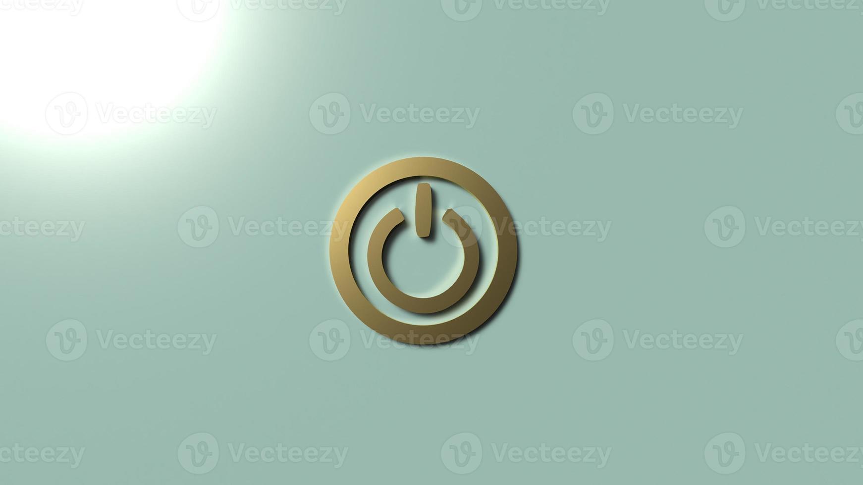 start button symbol 3d rendering for background. photo