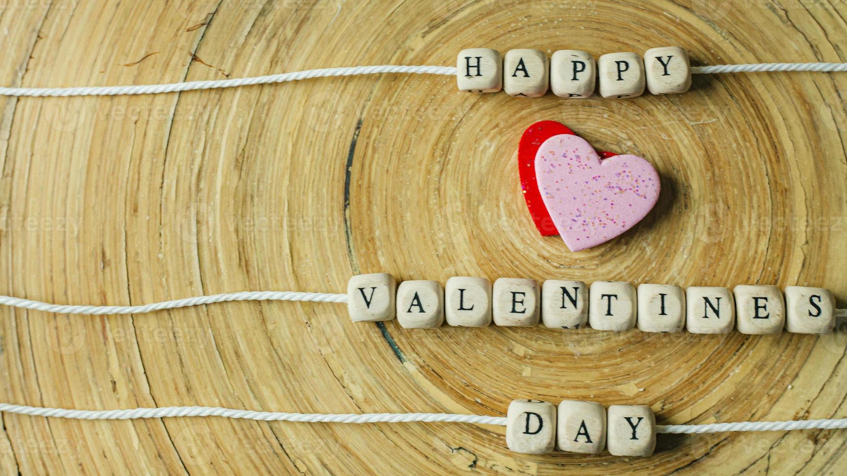 a text wood cubes image for valentines day content. photo