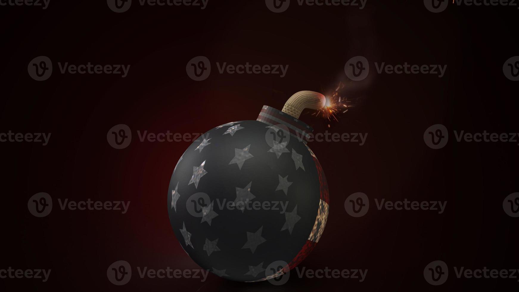 The Bomb America flag  surface  3d  rendering for  Protests or crisis  content. photo