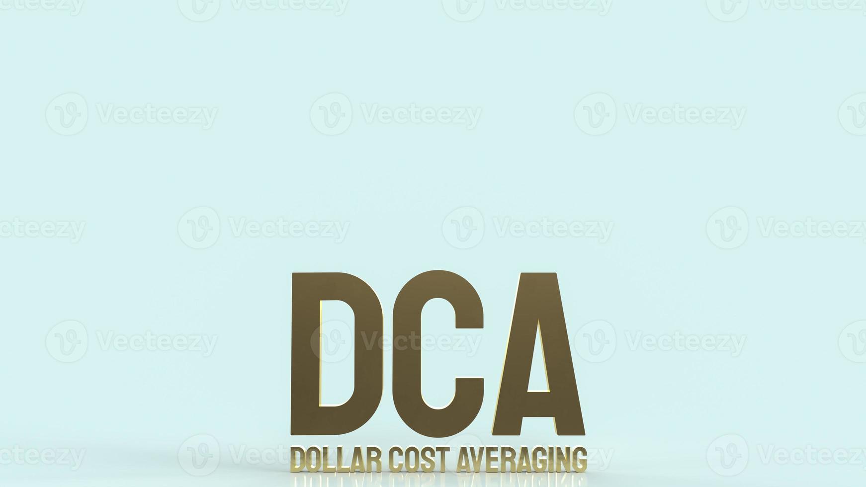 The gold text dca or dollar cost average for business content 3d rendering. photo