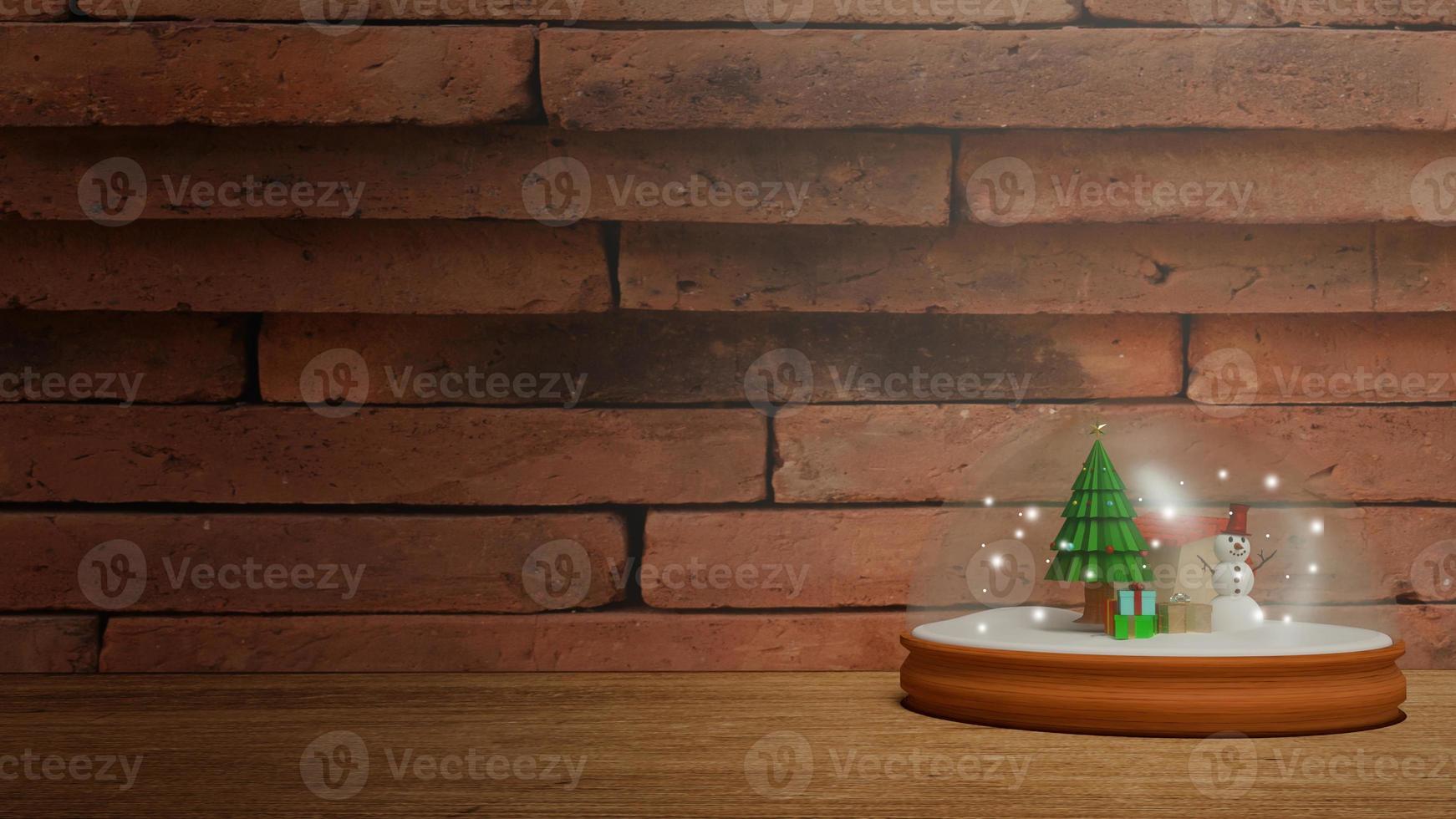 Snow crystal ball For  Christmas content  3d rendering. photo