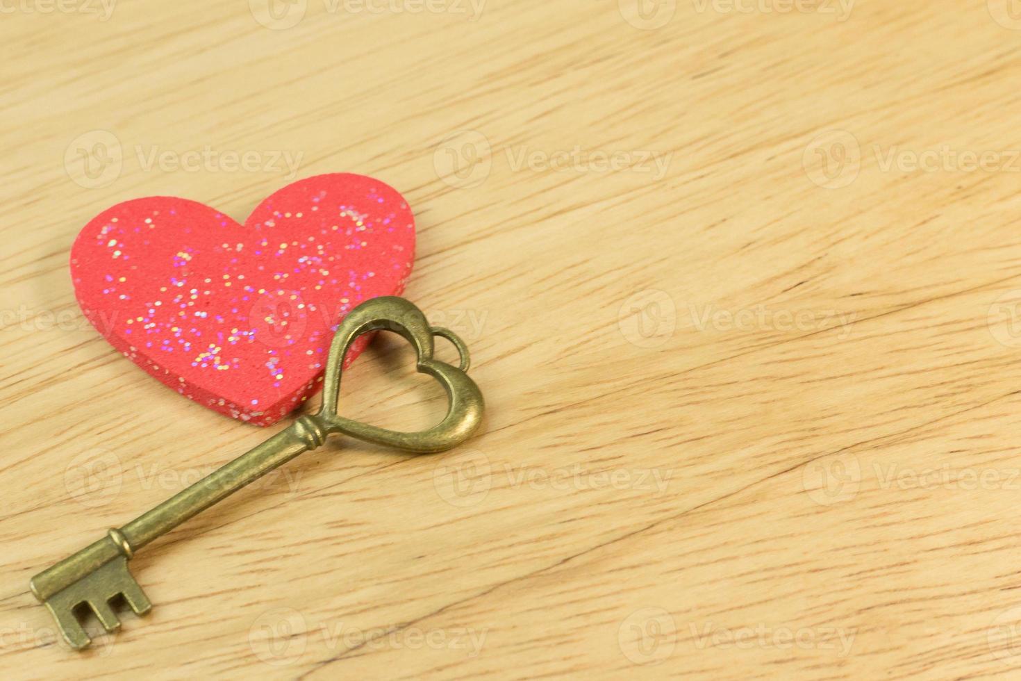 vintage gold  key heart  abstract close up image. photo