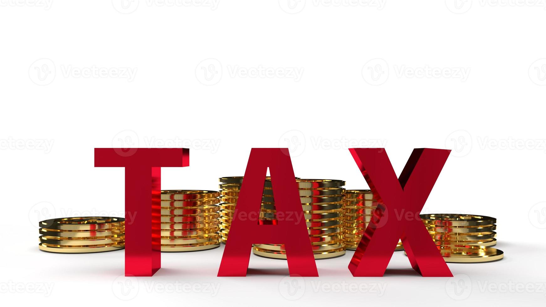 tax and coin 3d rendering image for business content. photo