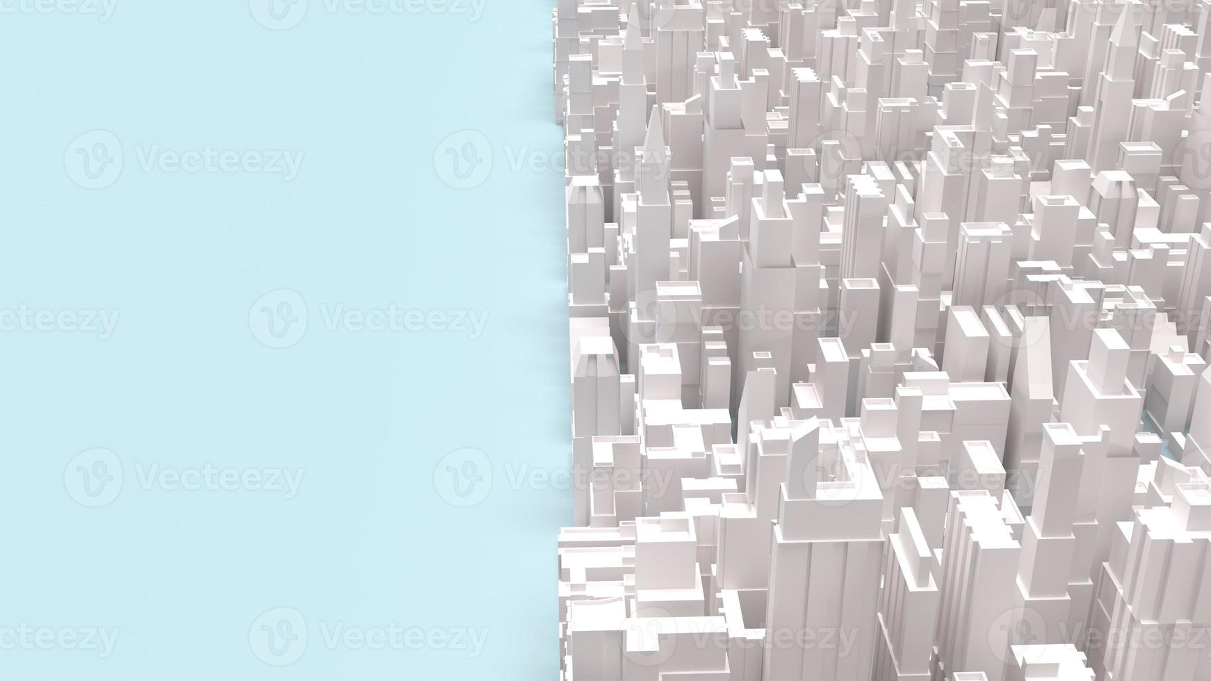 white city building on blue background for business content 3d rendering. photo