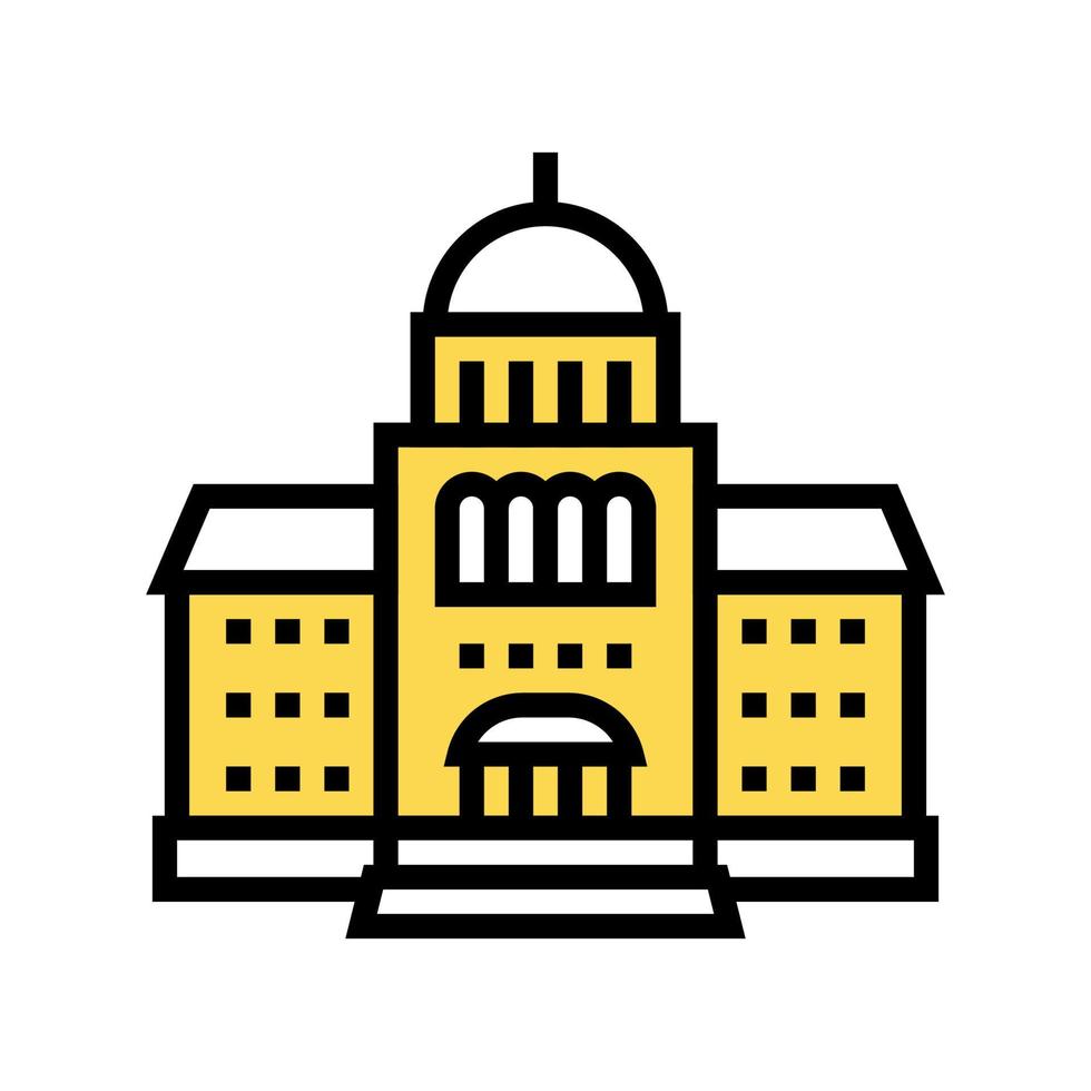 courthouse building color icon vector illustration