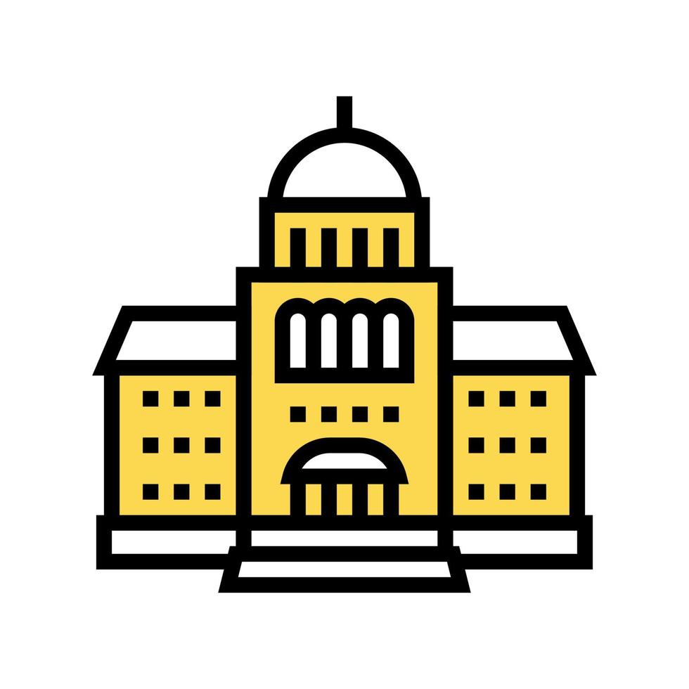 courthouse building color icon vector illustration