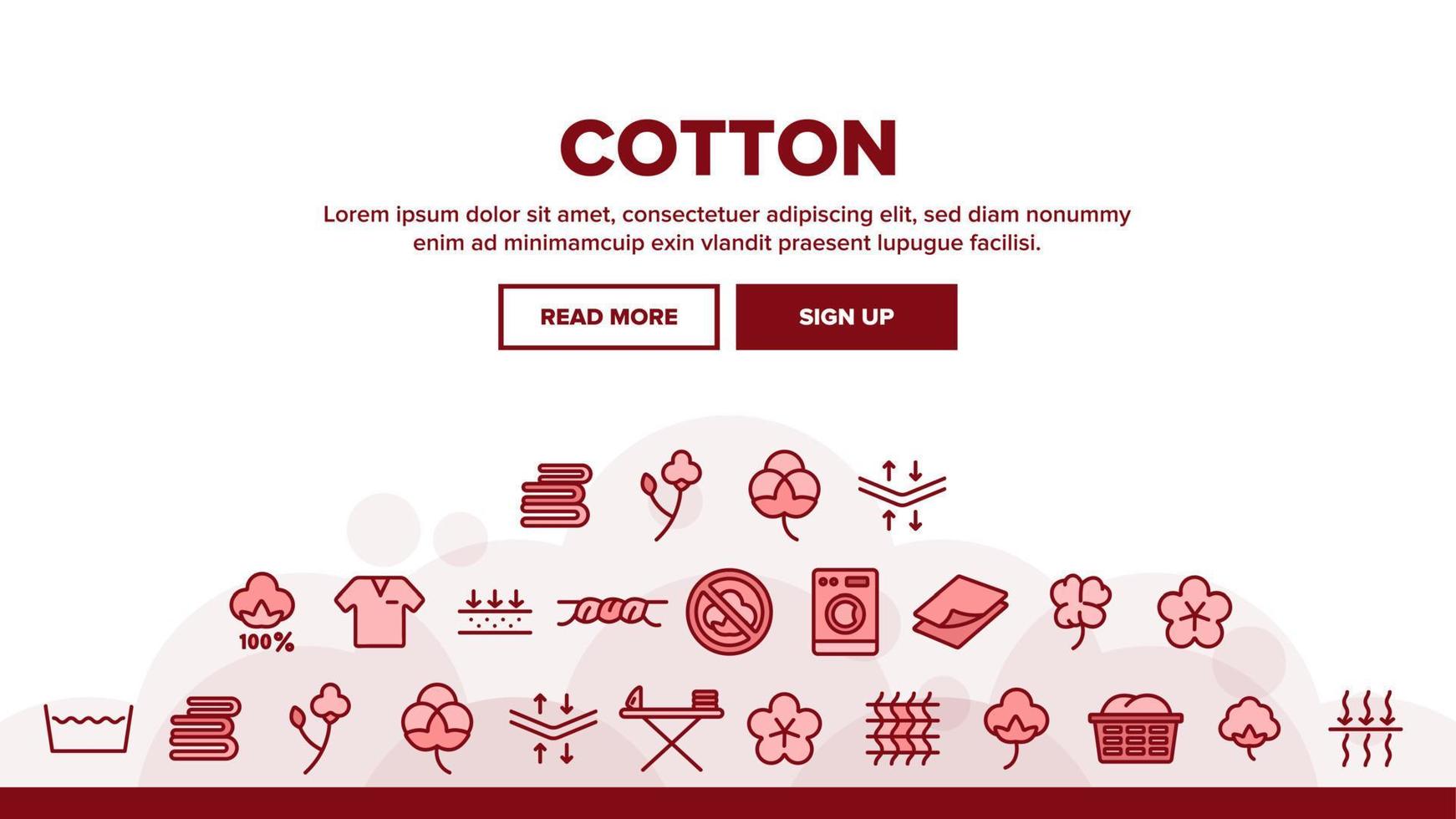 Cotton Fabric Landing Header Vector