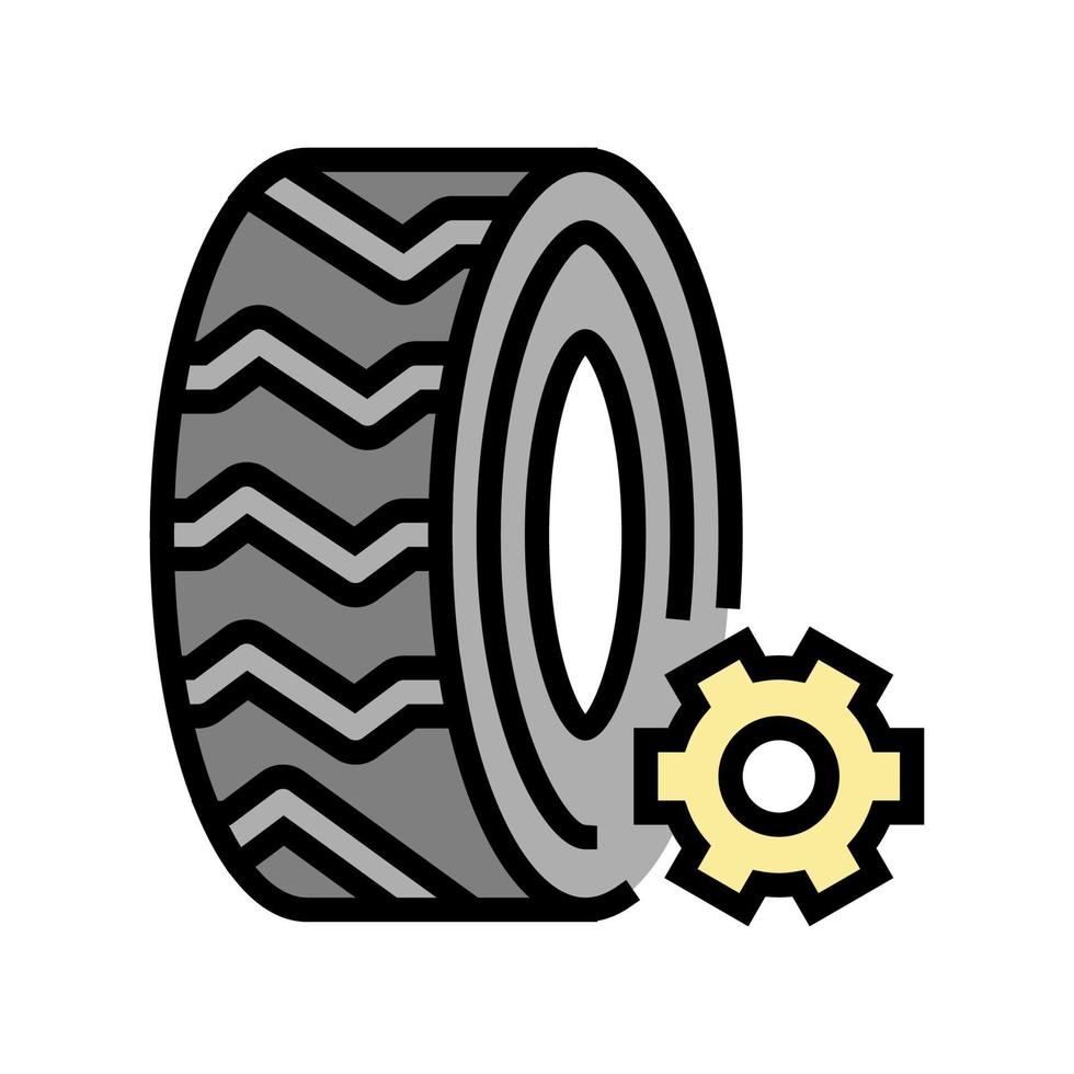 ilustración de vector de icono de color de neumáticos industriales