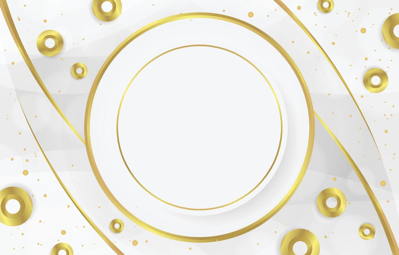 Abstract Circle Golden and White Background vector