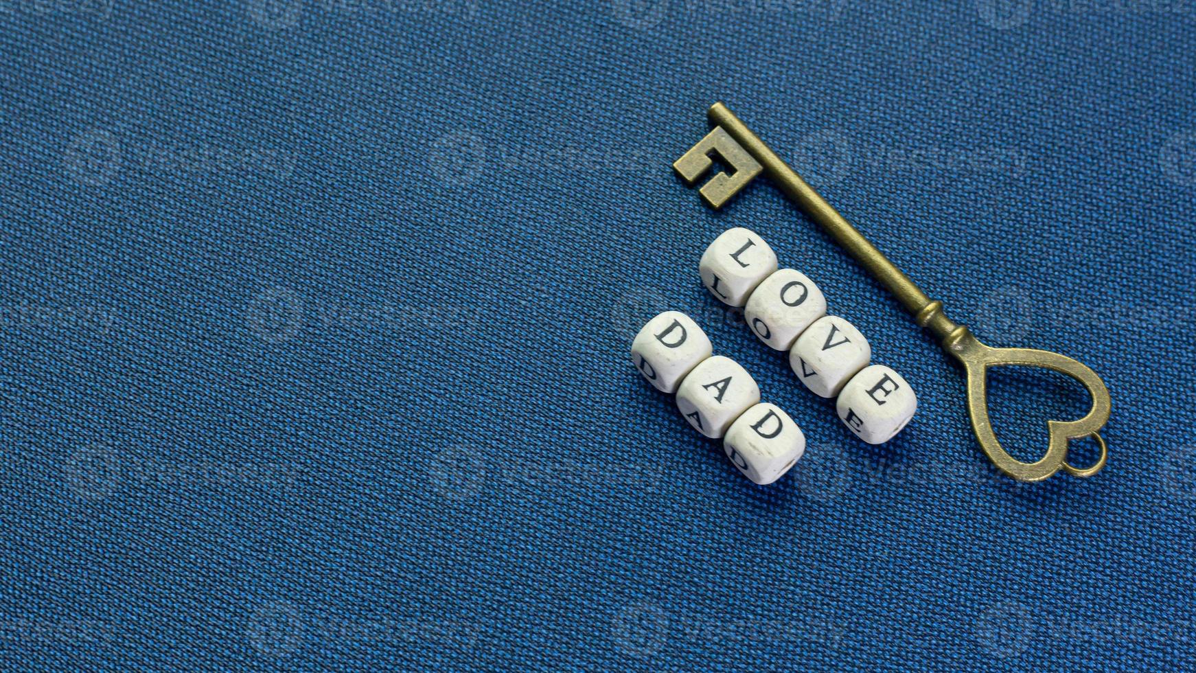 wooden text  for father day content close up image. photo