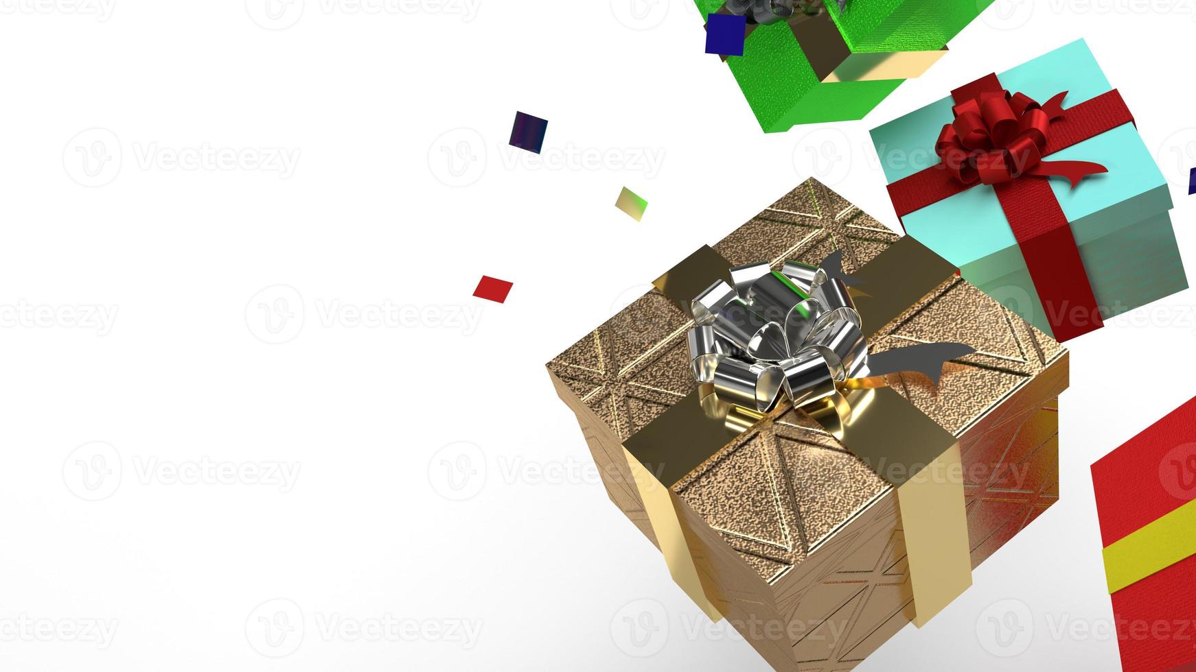 gift boxs  on white background 3d rendering image for celebration content. photo