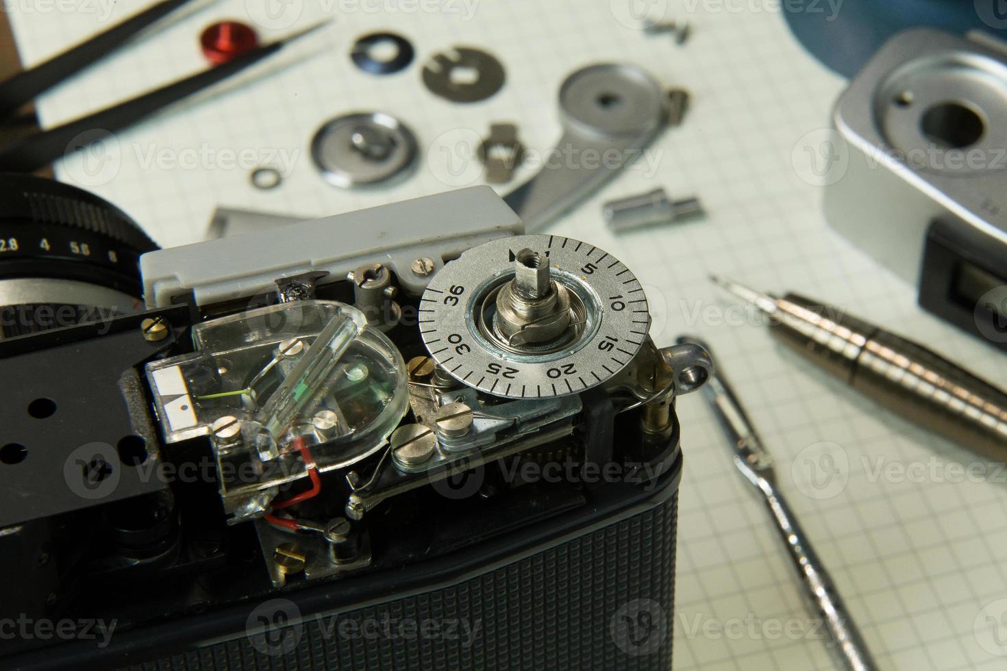 The vintage camera film service, adjustment and alignment. Camera lens