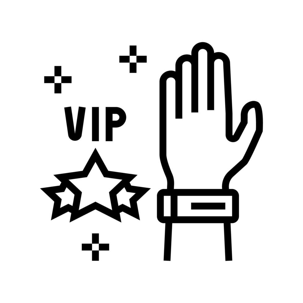 pulsera vip para la ilustración de vector de icono de línea de visitante de concierto