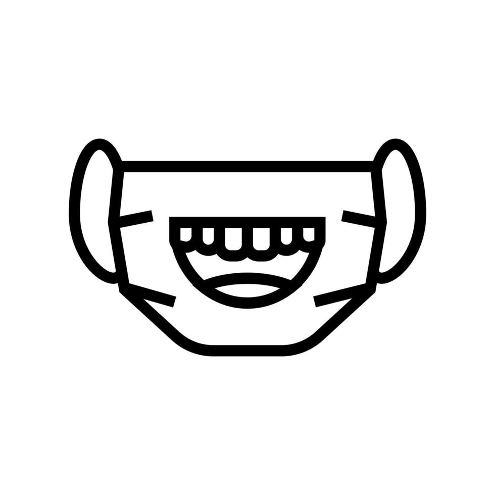 funny facial mask line icon vector illustration