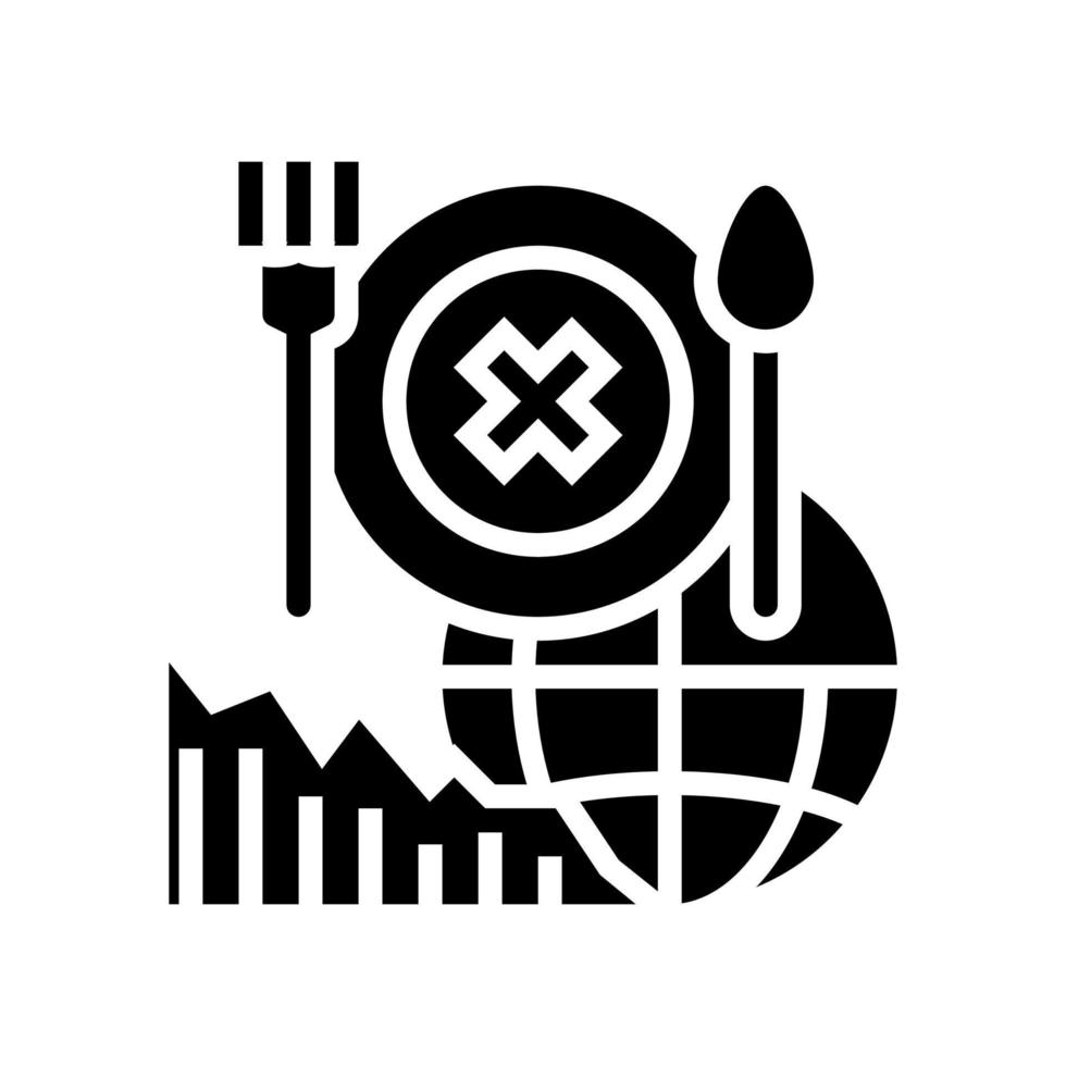 food social problem glyph icon vector illustration