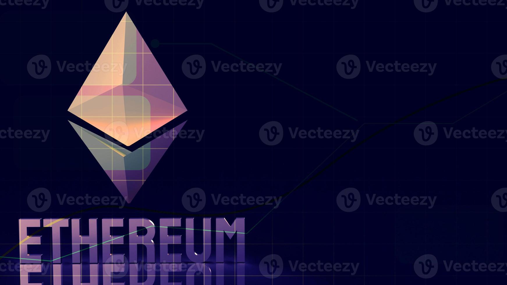 Ethereum  coin  symbol  cryptocurrency 3d rendering photo