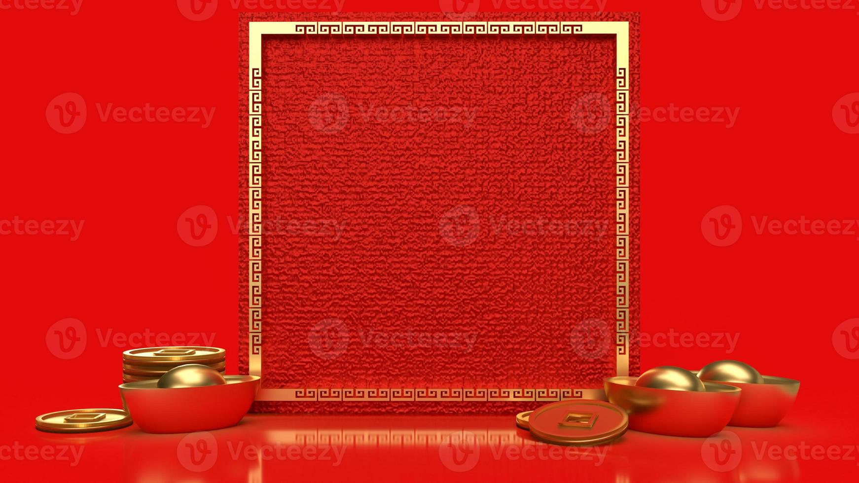 The Chinese gold frame for Asia background content 3d rendering. photo