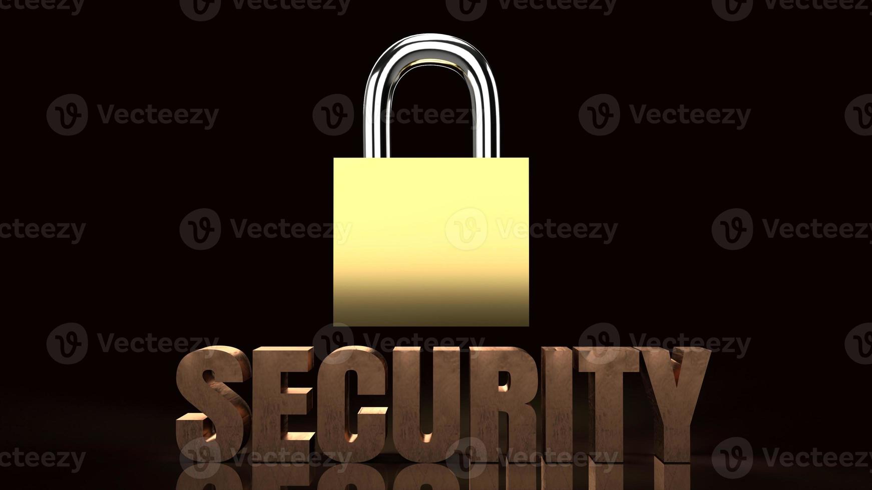 security text  and master key 3d rendering image. photo