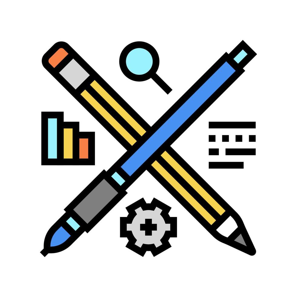 content strategy color icon vector illustration