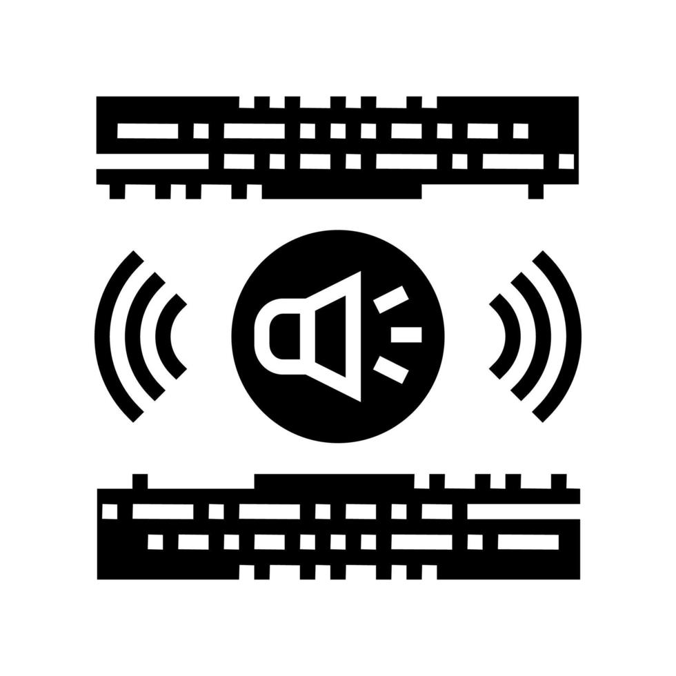 ilustración de vector de icono de glifo de música estéreo