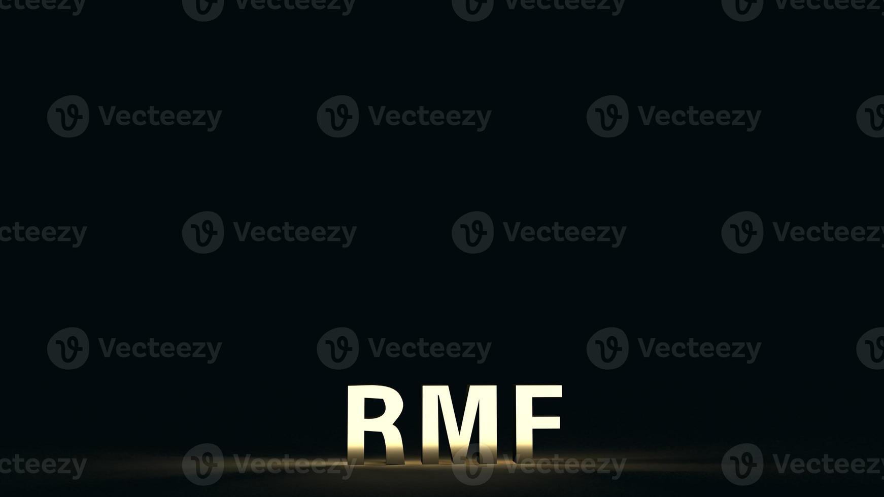 rmf text in dark tone  3d rendering for business content. photo