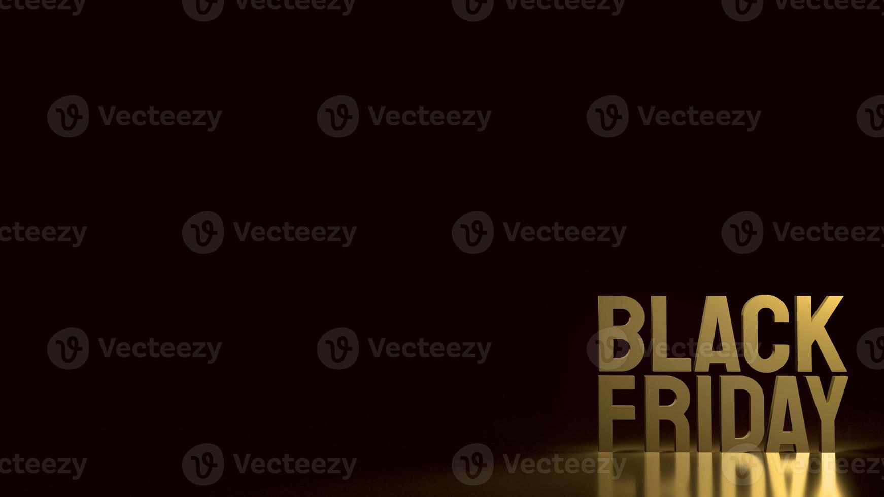 gold Black Friday text on black background for holiday shopping  3d rendering. photo