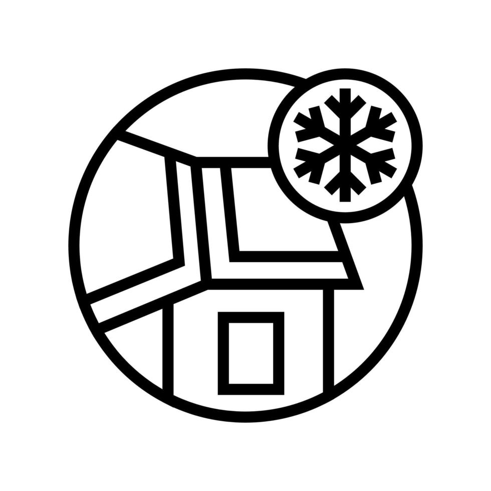 Ilustración de vector de icono de línea de escudo de hielo y agua