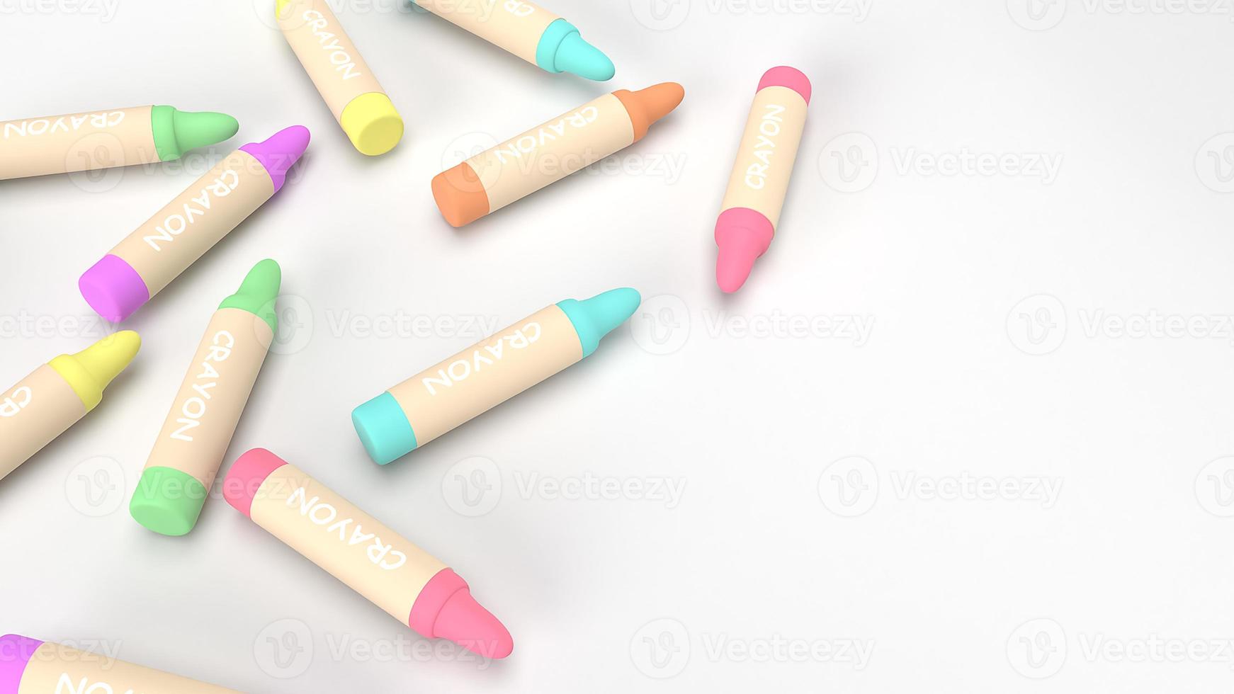 3d rendering crayons  multicoloured  for  kid concept. photo