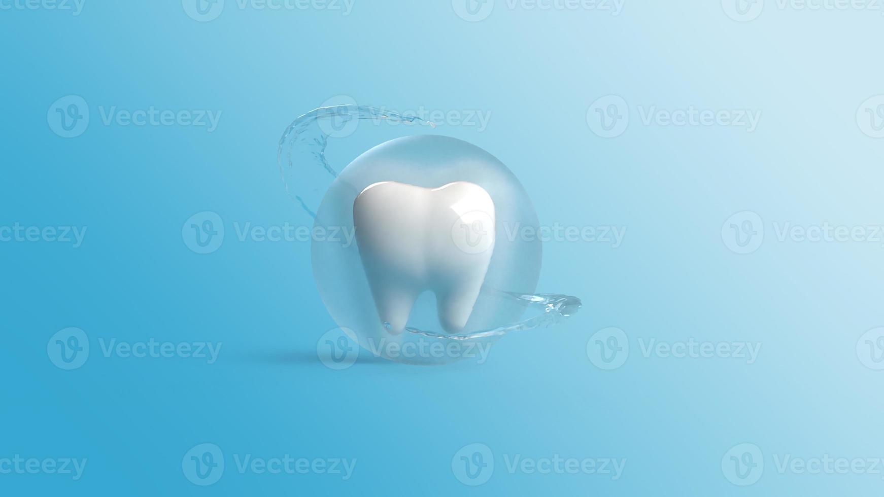 una representación 3d de dientes para contenido sanitario. foto