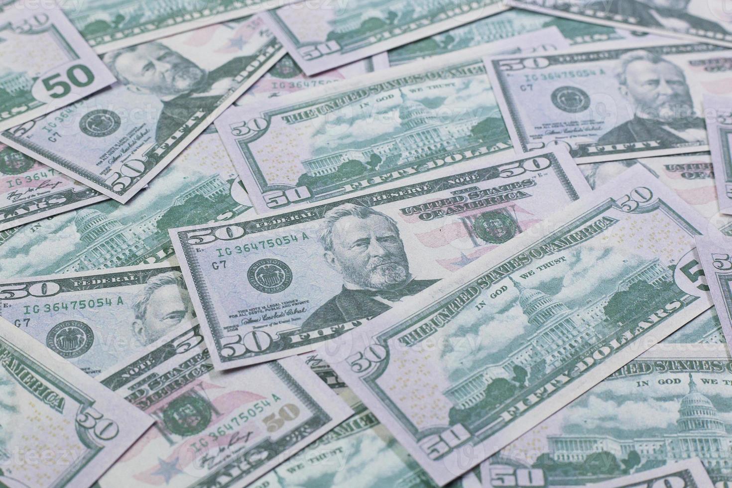 50 dollar banknotes  image close up. photo