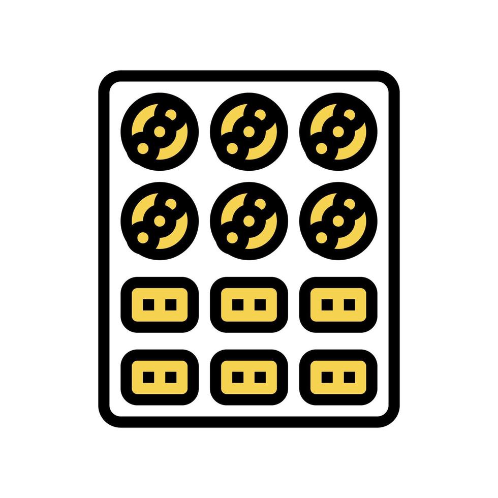 galletas horneadas en la bandeja color icono vector ilustración