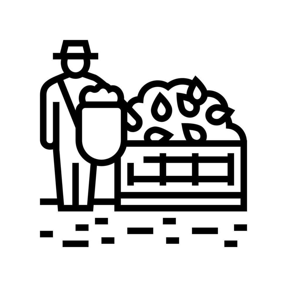 harvesting tea line icon vector illustration