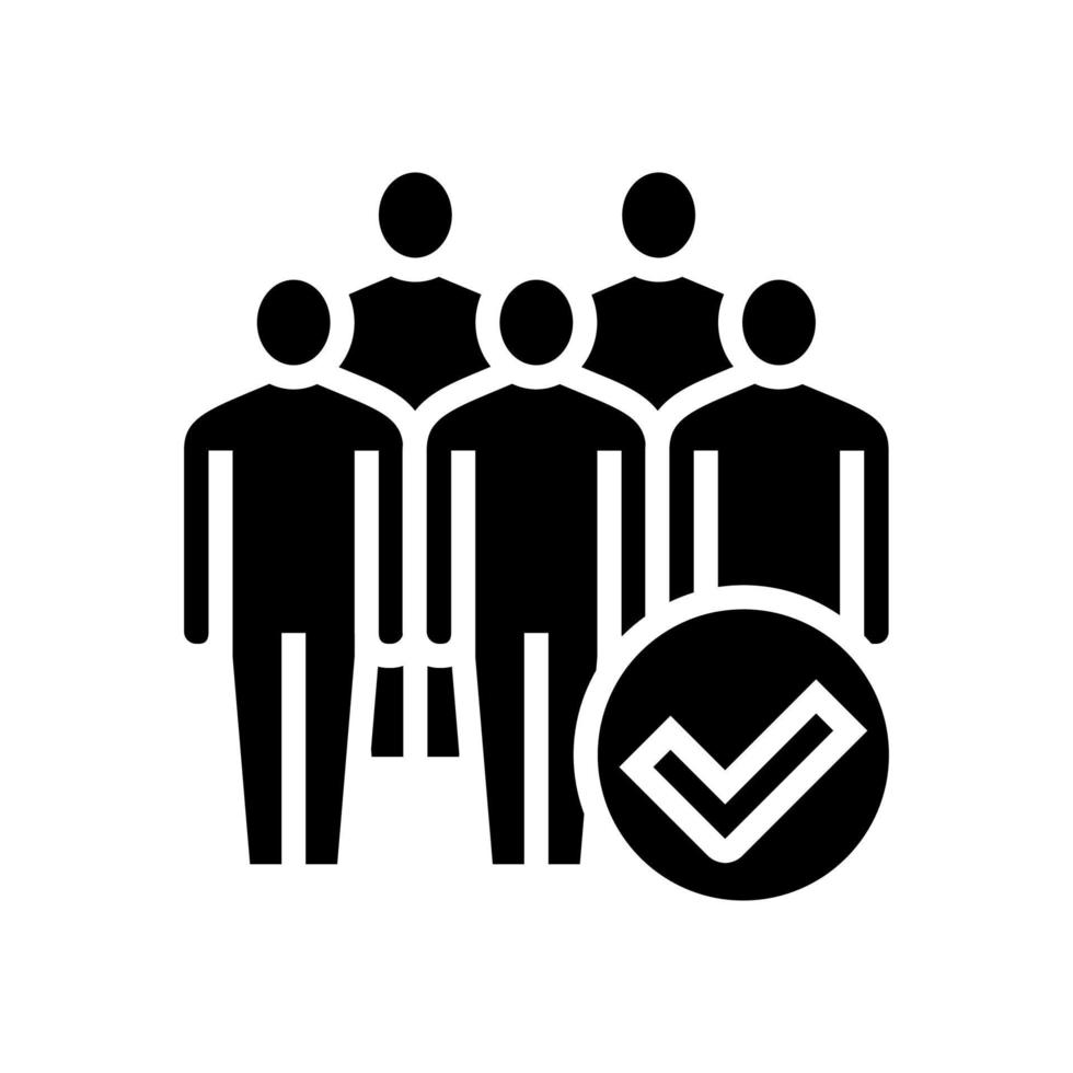 ilustración de vector de icono de glifo de empleados de la empresa