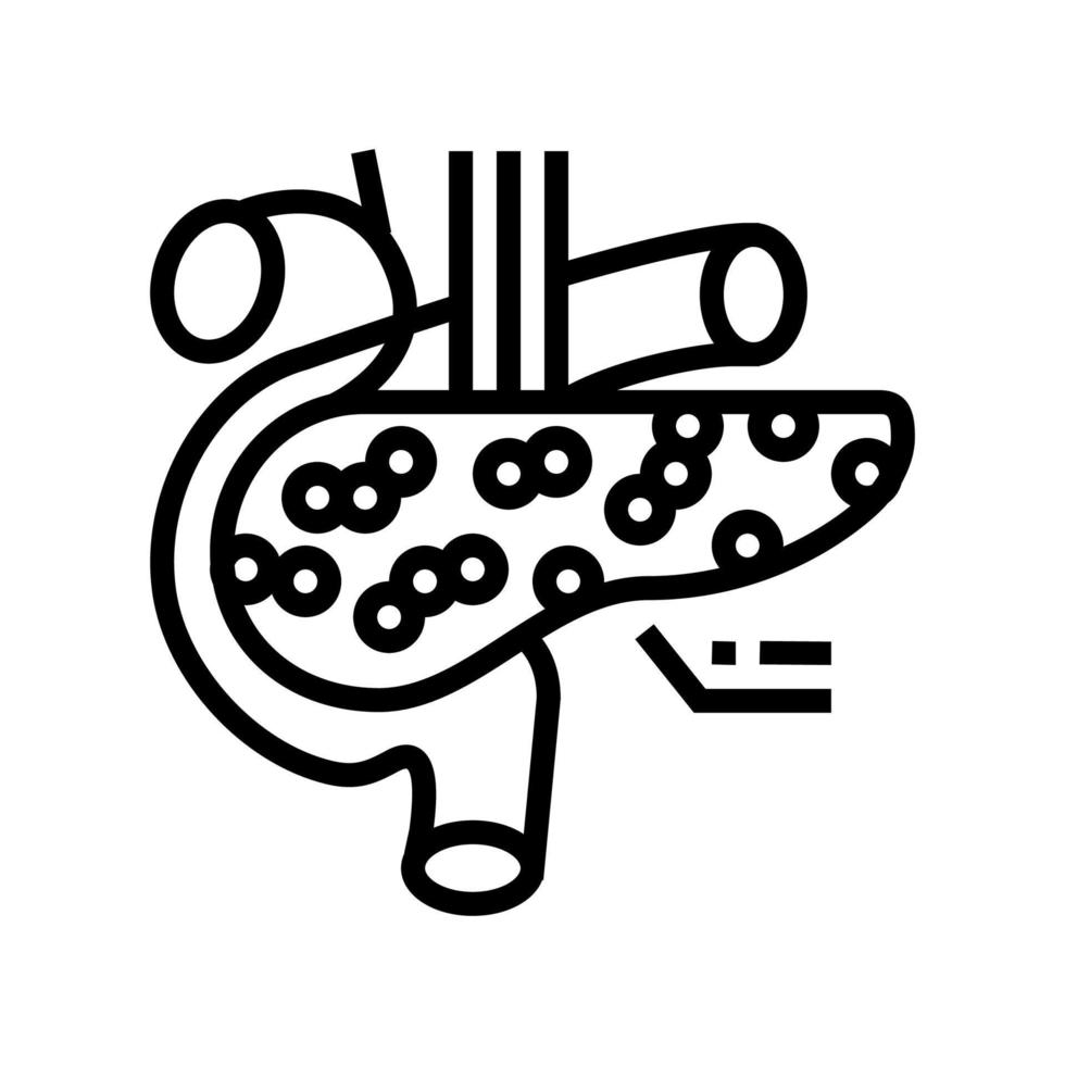 pancreas endocrinology line icon vector illustration