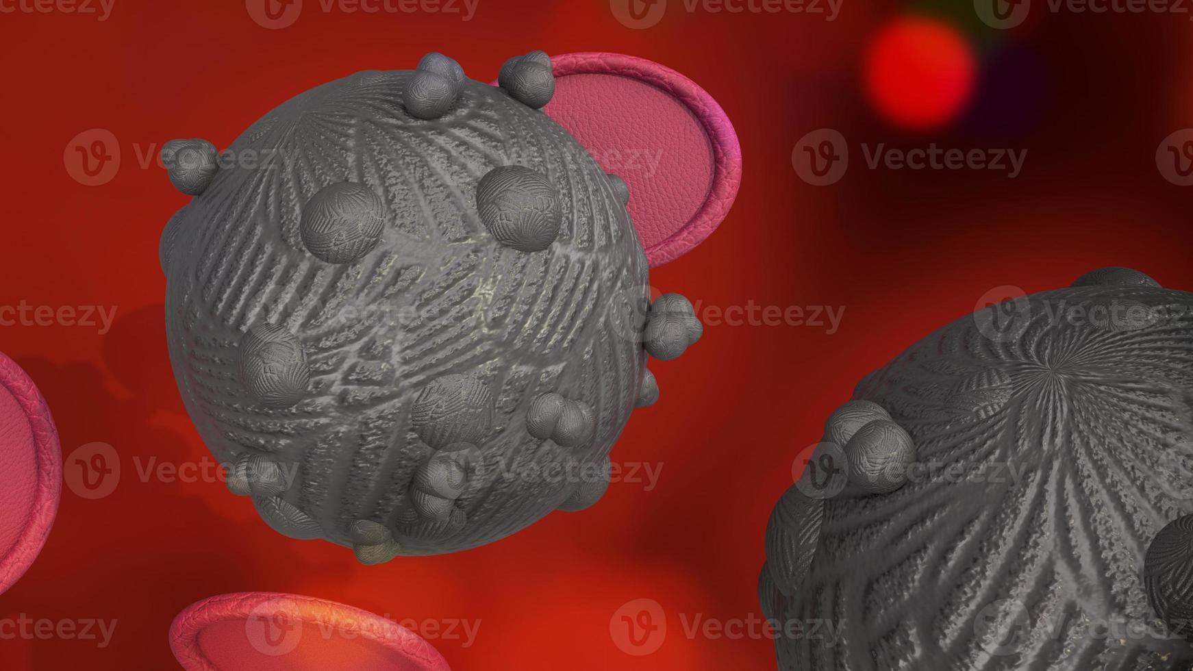 The virus in dark tone 3d rendering for  medicine  and  healthcare content. photo