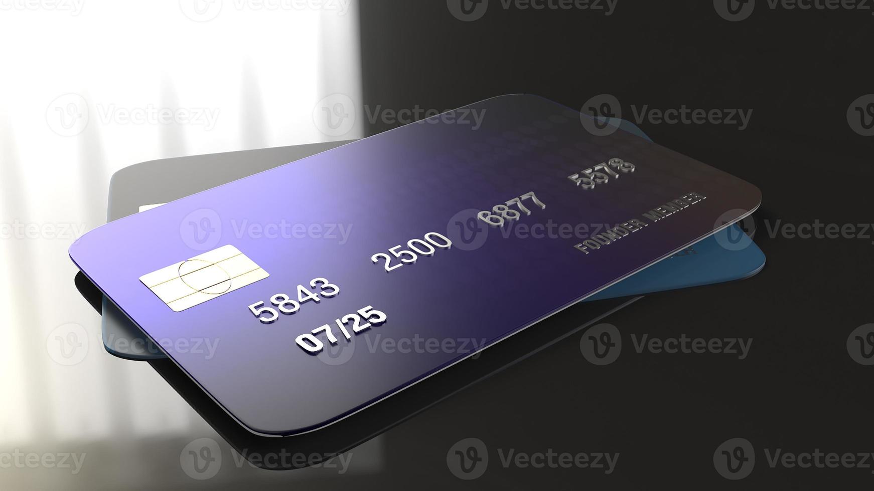 credit card 3d rendering for business concept. photo