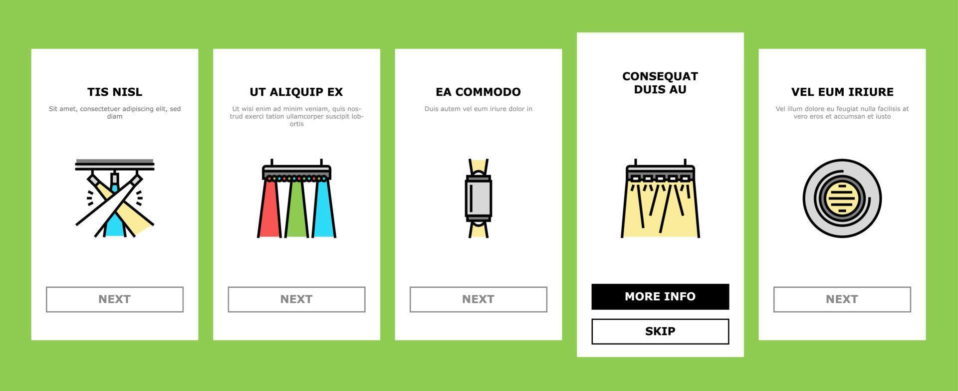 Facade Lighting Tool Onboarding Icons Set Vector