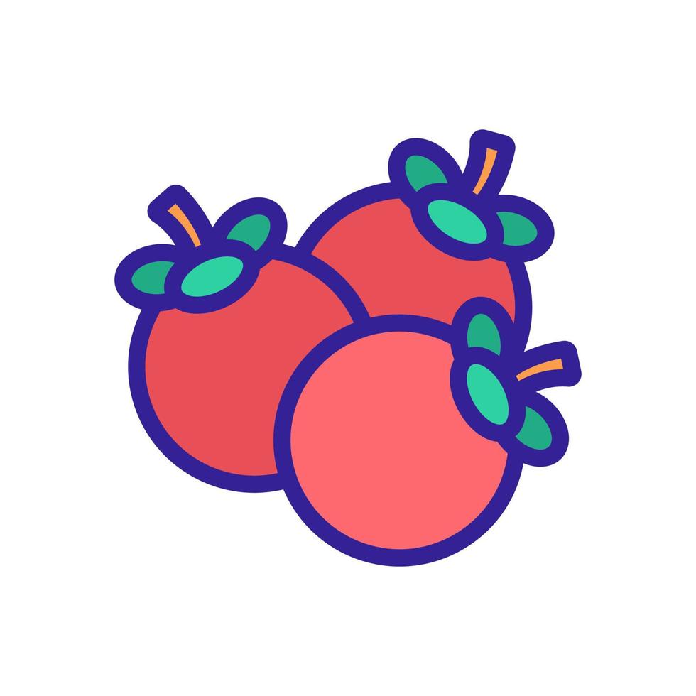 ilustración de contorno de vector de icono de montón de fruta de mangostán