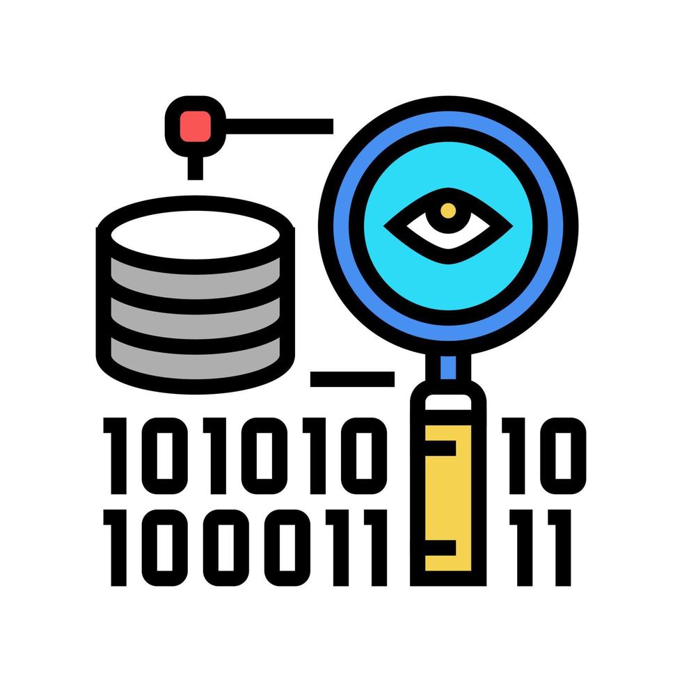 analysis binary digital processing color icon vector illustration