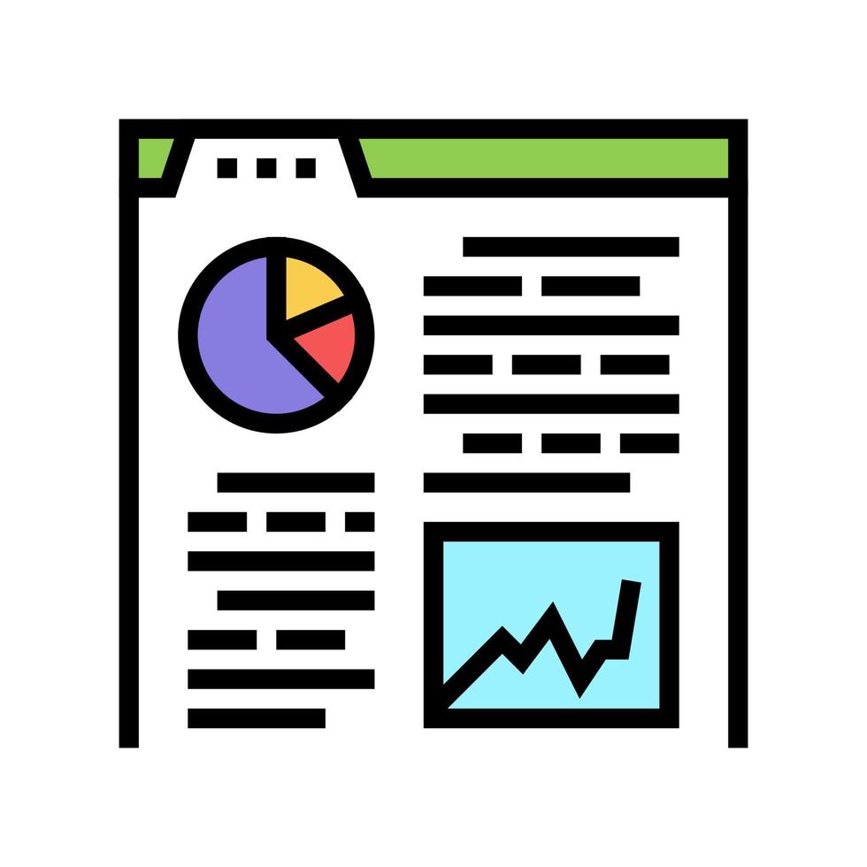 analytics report color icon vector illustration