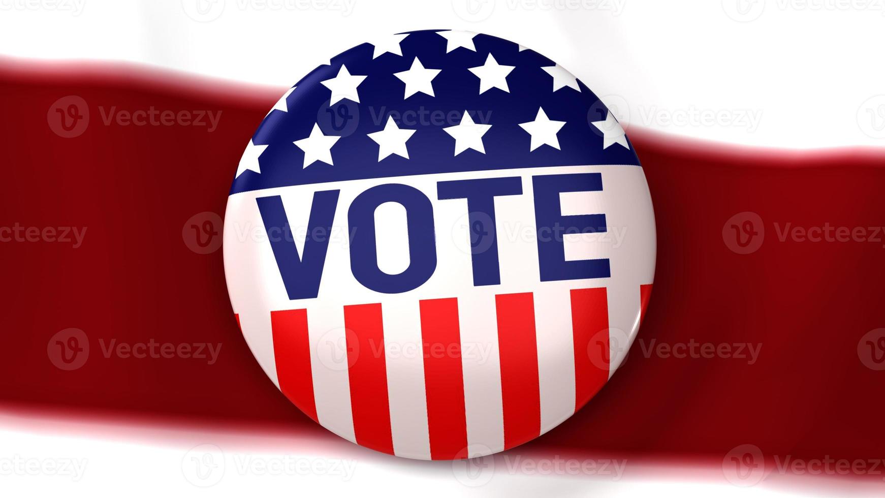 American vote badge on flag for social content 3d rendering photo