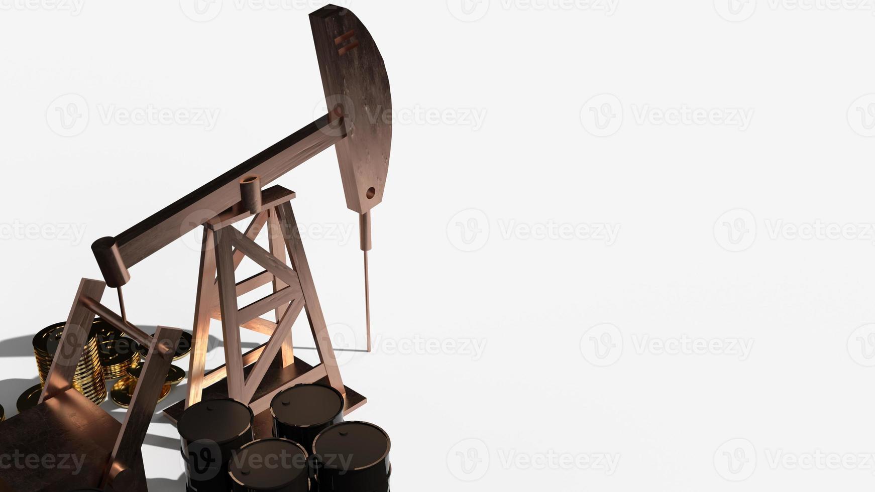 oil drilling machine 3d rendering  for  petroleum content. photo