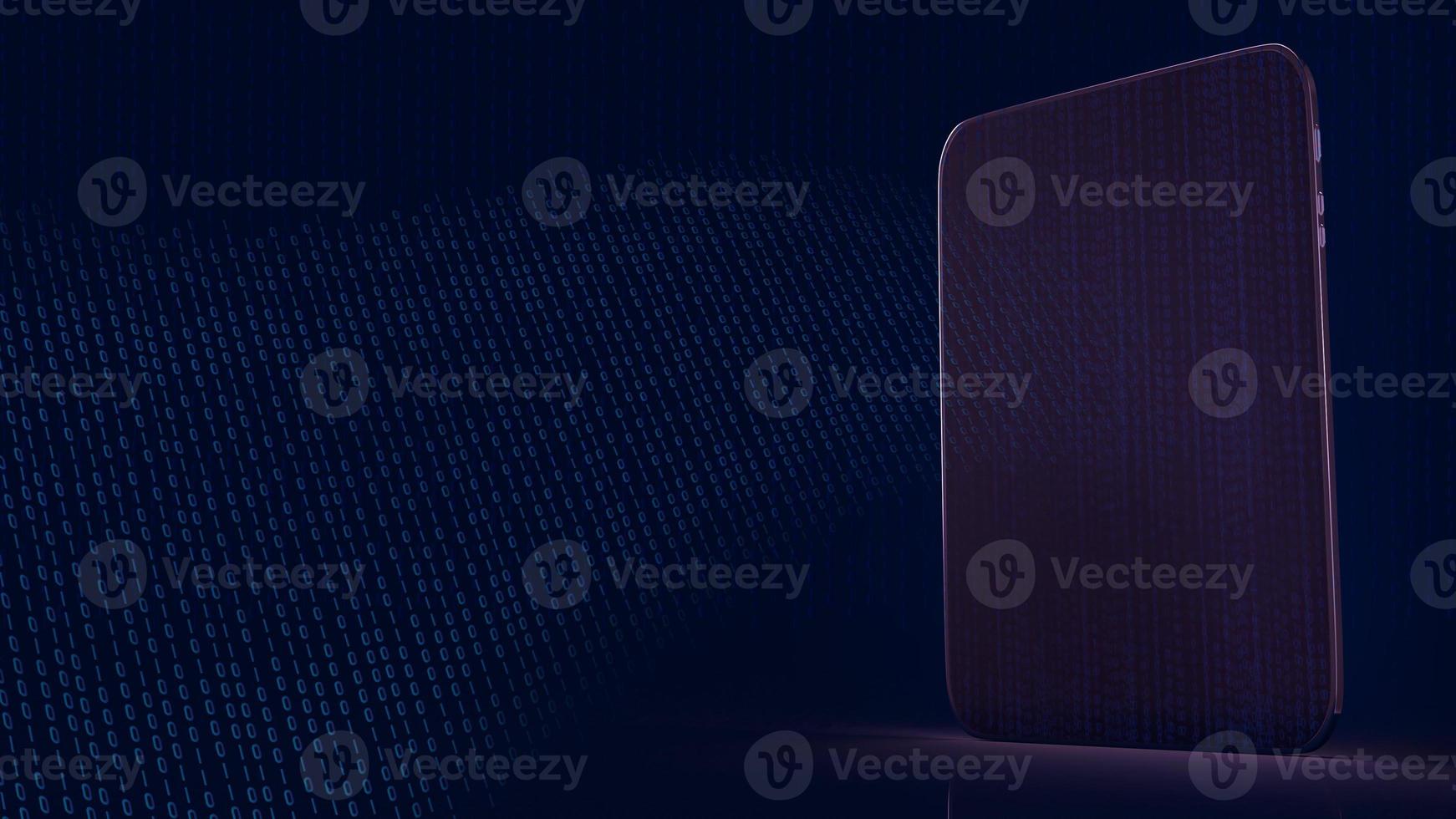 tablet and digital number for technology content 3d rendering photo