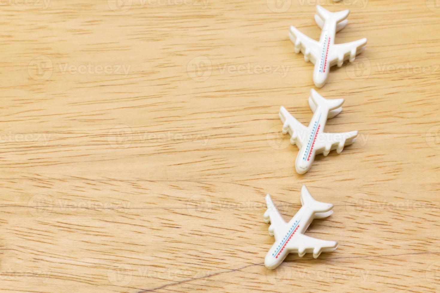 Airplane mini toy close up image  for travel content. photo