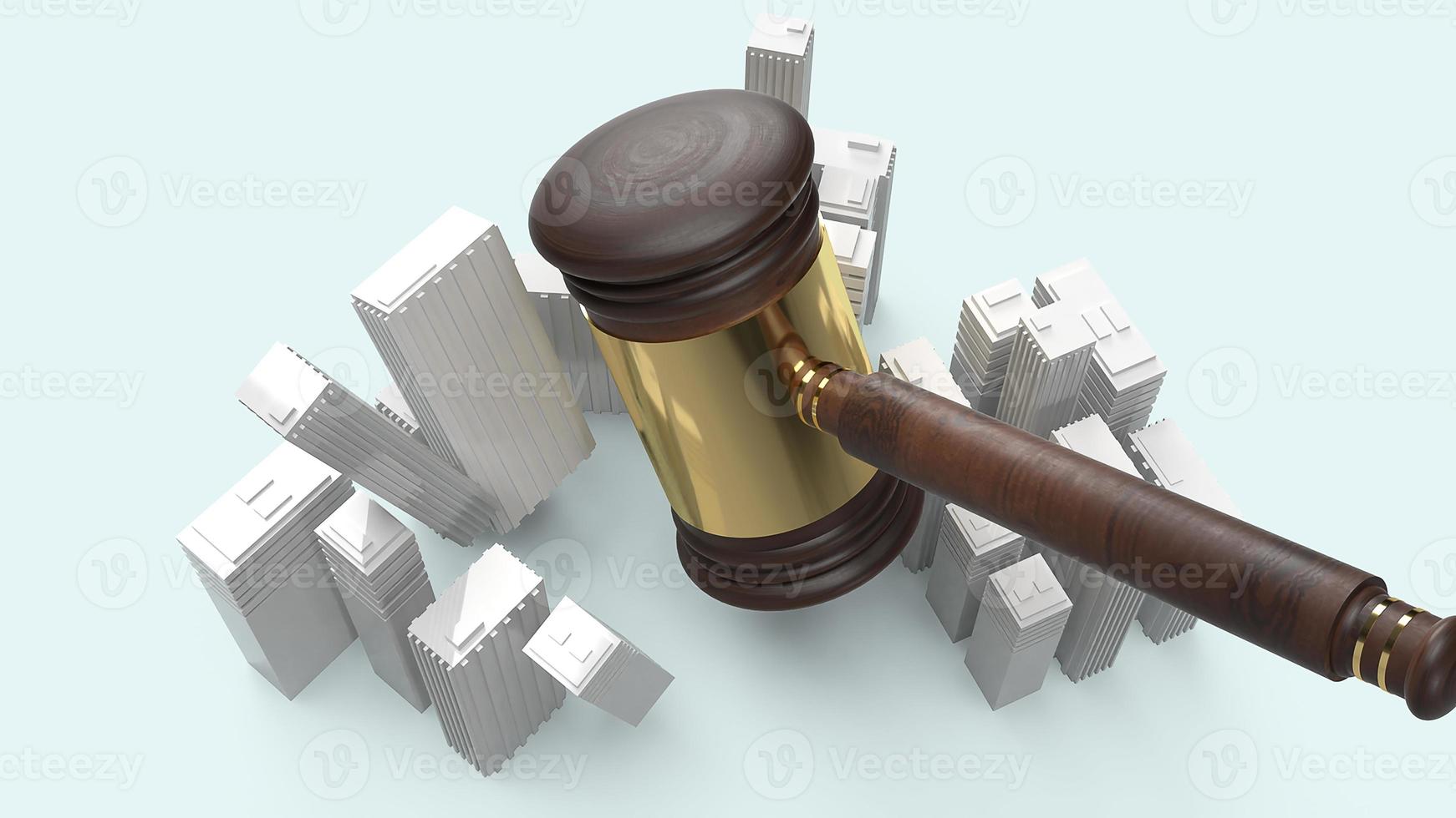 Building and justice hammer image for property law concept 3d rendering. photo